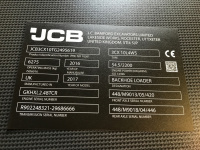  JCB VIN label, ID label JCB, JCB VIN LABEL poduction, production plate 